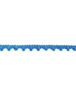 Blue Narrow Pom Pom Trim
