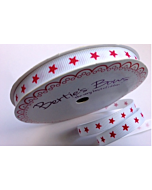 BTB138 - 9mm Red Stars Grosgrain Ribbon