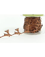 EX32 - Brown Cut-Out Reindeer Shapes Ribbon