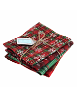 Fat Quarter Bundle Printed Christmas Tartan Greens