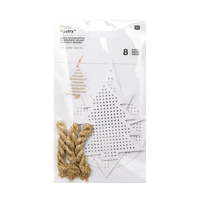 8 Rico Stitchable Christmas Shapes - White