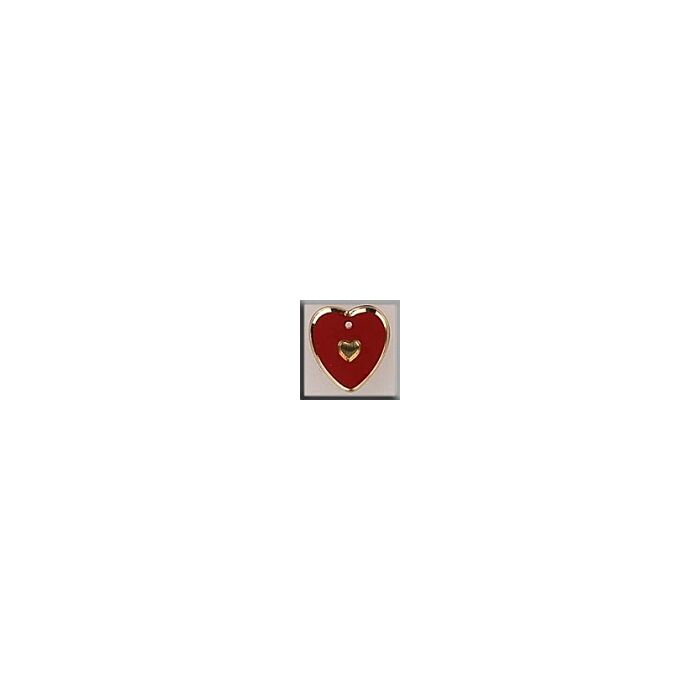 Glass Treasures 12094 - Medium Heart Red/Gold