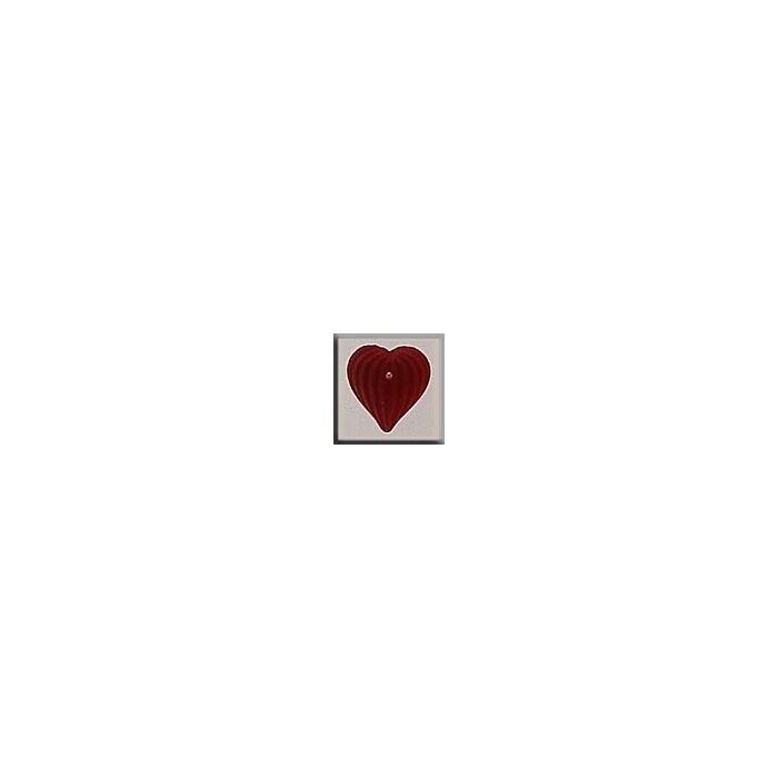 Glass Treasures 12207 - Medium Fluted Heart Matte Ruby