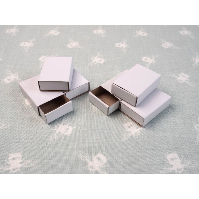 6 White Card Matchboxes