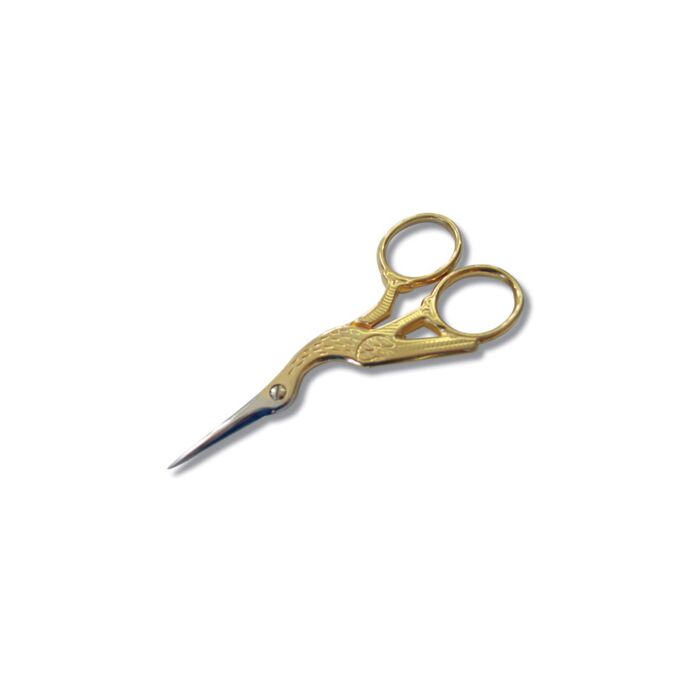 Embroidery Scissors: Gold-Plated: Stork Style: 9cm or 3.5in