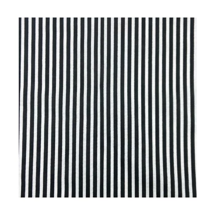 Polycotton Fabric - Candy Stripes - Black