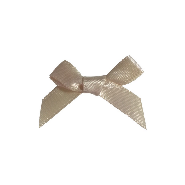 Cream Satin Ribbon Bows 6mm - Pack of 5