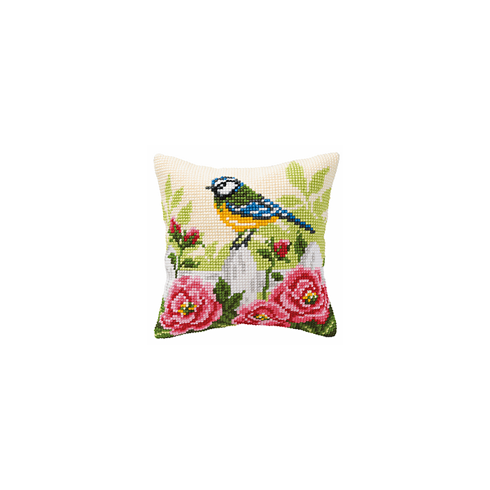 Blue Tit Cross Stitch Cushion Kit - 20% off RRP