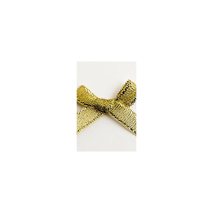 Gold Lame Metallic Ribbon Bows 6mm - Pack of 5