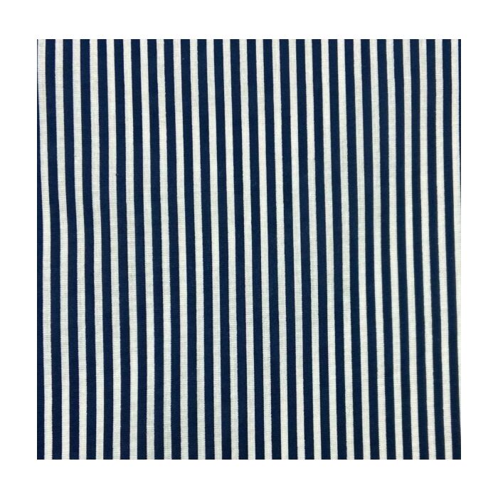Polycotton Fabric - Candy Stripes - Navy