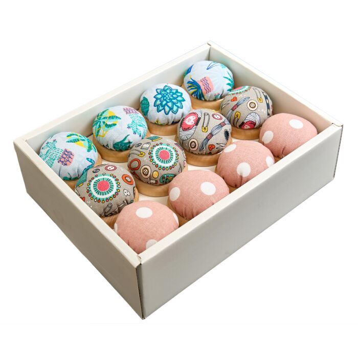 Mini Pin Pincushion - Blue Polka Dots