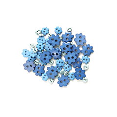 Craft Buttons - Blue Flowers (2.5g Pack)