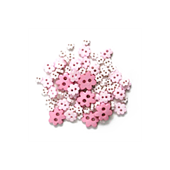 Craft Buttons - Pink Flowers (2.5g Pack)