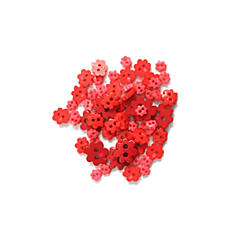 Craft Buttons - Red Flowers (2.5g Pack)