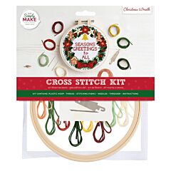  Simply Make Large Cross Stitch Kit - Christmas Wreath