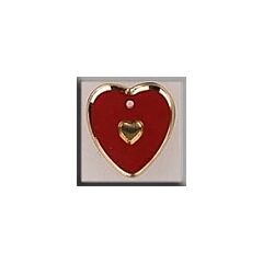 Glass Treasures 12094 - Medium Heart Red/Gold