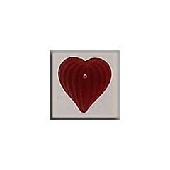 Glass Treasures 12207 - Medium Fluted Heart Matte Ruby