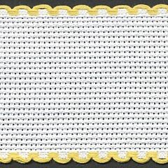 2in / 5cm White / Yellow Edged Aida Band - 1m
