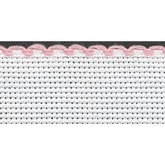 4in / 10cm White / Pink Edged Aida Band - 1m
