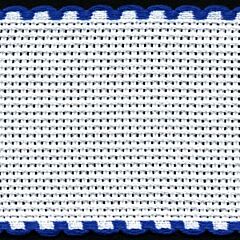 2in / 5cm White / Royal Blue Edged Aida Band - 1m