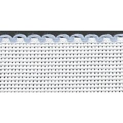 1.5in / 3cm White / Light Blue Edged Aida Band - 1m