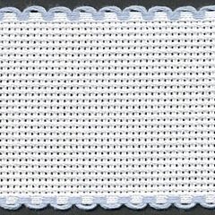 2in / 5cm White / Light Blue Edged Aida Band - 1m