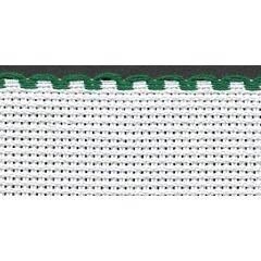 3in / 8cm White / Green Edged Aida Band - 1m