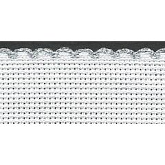 1in / 2.5cm White / Silver Edged Aida Band - 1m