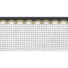 1.5in / 3cm White / Gold Edged Aida Band - 1m