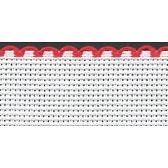 4in / 10cm White / Red Edged Aida Band - 1m