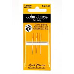 John James Gold Plated Tapestry Needles - Size 22