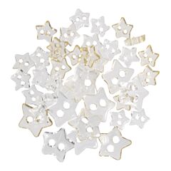 Craft Buttons - White transparent Stars (1.5g Pack)