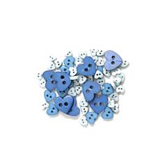 Craft Buttons - Blue Hearts (2.5g Pack)