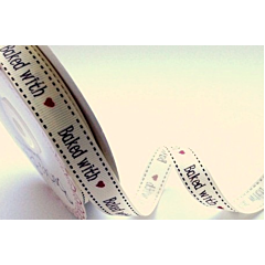 BTB039 - 16mm Baked with Love Cream Grosgrain Ribbon
