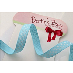BTB301-05 - 9mm Blue & White Dotty Grosgrain Ribbon