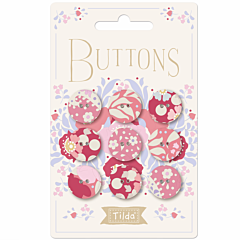 Plum Garden Fabric Covered Buttons 17mm