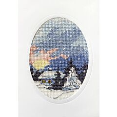 Orchidea Counted Cross Stitch Greetings Card Moonlit Cottage