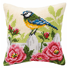 Blue Tit Cross Stitch Cushion Kit - 20% off RRP