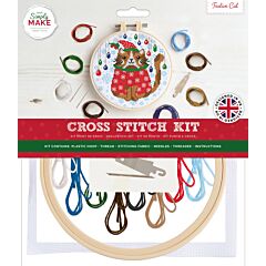  Simply Make Large Cross Stitch Kit - Festive Cat