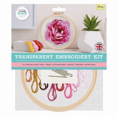  Simply Make Large Transparent Embroidery Kit - Peony