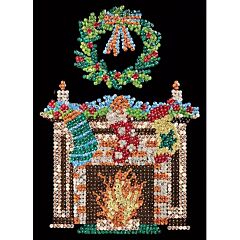  Simply Make Sequin Craft Kit - Christmas Fireplace