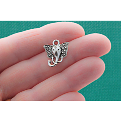 Elephant Silver Tone Charms - 4 Pack