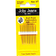 John James Ball Point Embroidery Needles - Size 3/7 (10 Needles)