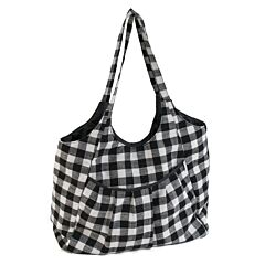 Craft Bag: Shoulder Tote: Monochrome Gingham - Free Matching Sewing Box with a tote bag purchase*