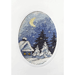 Orchidea Counted Cross Stitch Greetings card Twilight Winter Scene