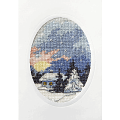 Orchidea Counted Cross Stitch Greetings Card Moonlit Cottage