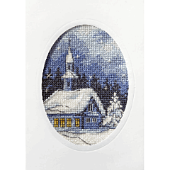 Orchidea Counted Cross Stitch Greetings Card Twilight Winter Scene