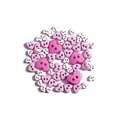 Craft Buttons - Pink Hearts (2.5g Pack)