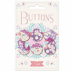 Plum Garden Fabric Covered Buttons 20mm