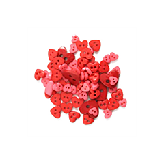 Craft Buttons - Miniature Red Hearts (2.5g Pack)